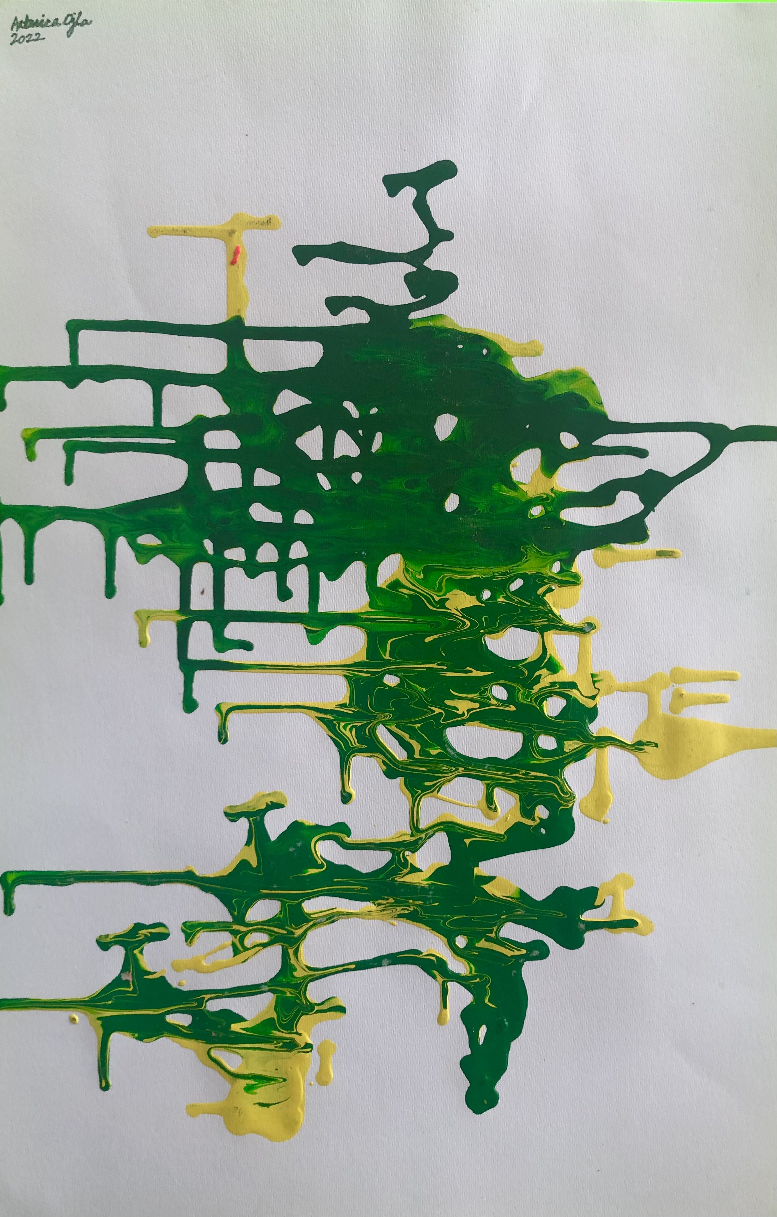 Aatmica Ojha, Conscious Incompetence (green & yellow) Aatmica Ojha, Conscious Incompetence (green & yellow)