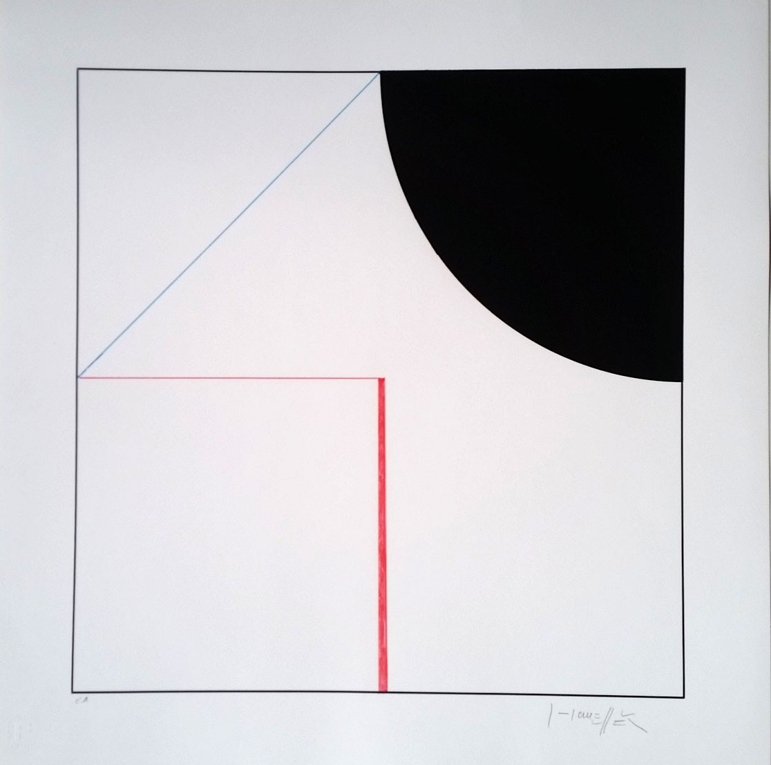 Gottfried Honegger, Composition Cercle et Carré (noir, rouge) Gottfried Honegger, Composition Cercle et Carré (noir, rouge)