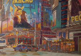 Painting, NYC Streets-Times Square ll, Marion Zimmermann
