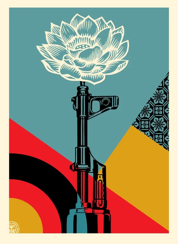 Shepard Fairey (Obey), AK-47 Lotus Shepard Fairey (Obey), AK-47 Lotus