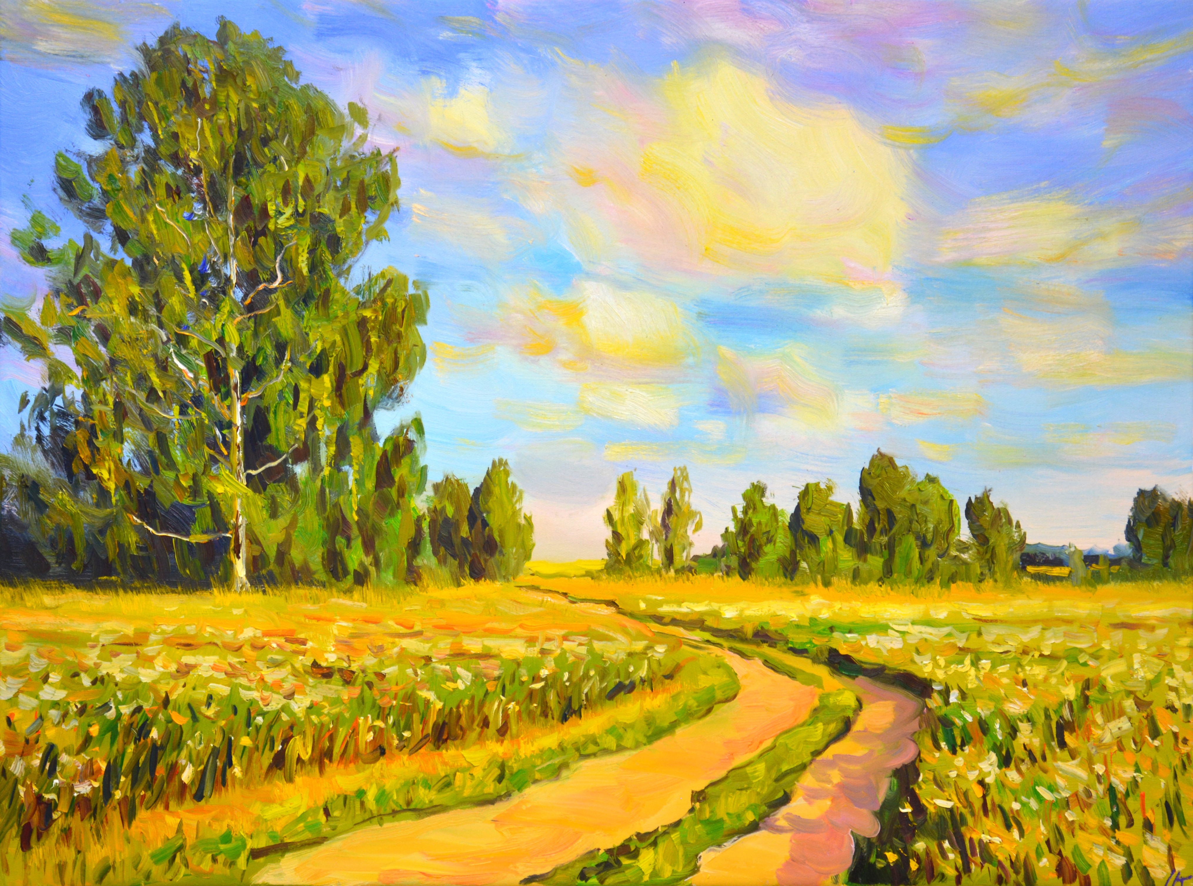 Iryna Kastsova, Summer. Field. Road. Iryna Kastsova, Summer. Field. Road.