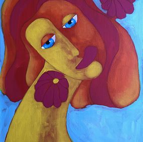Painting, Red maiden. Love, Ljubow Jung