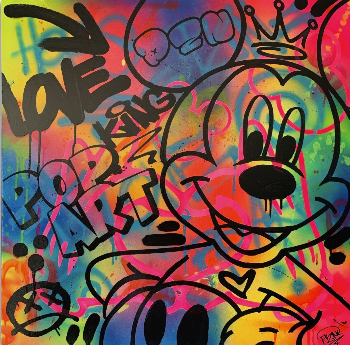 ▷ Tableau Mickey fluo pop art by Papaz, 2022, Painting
