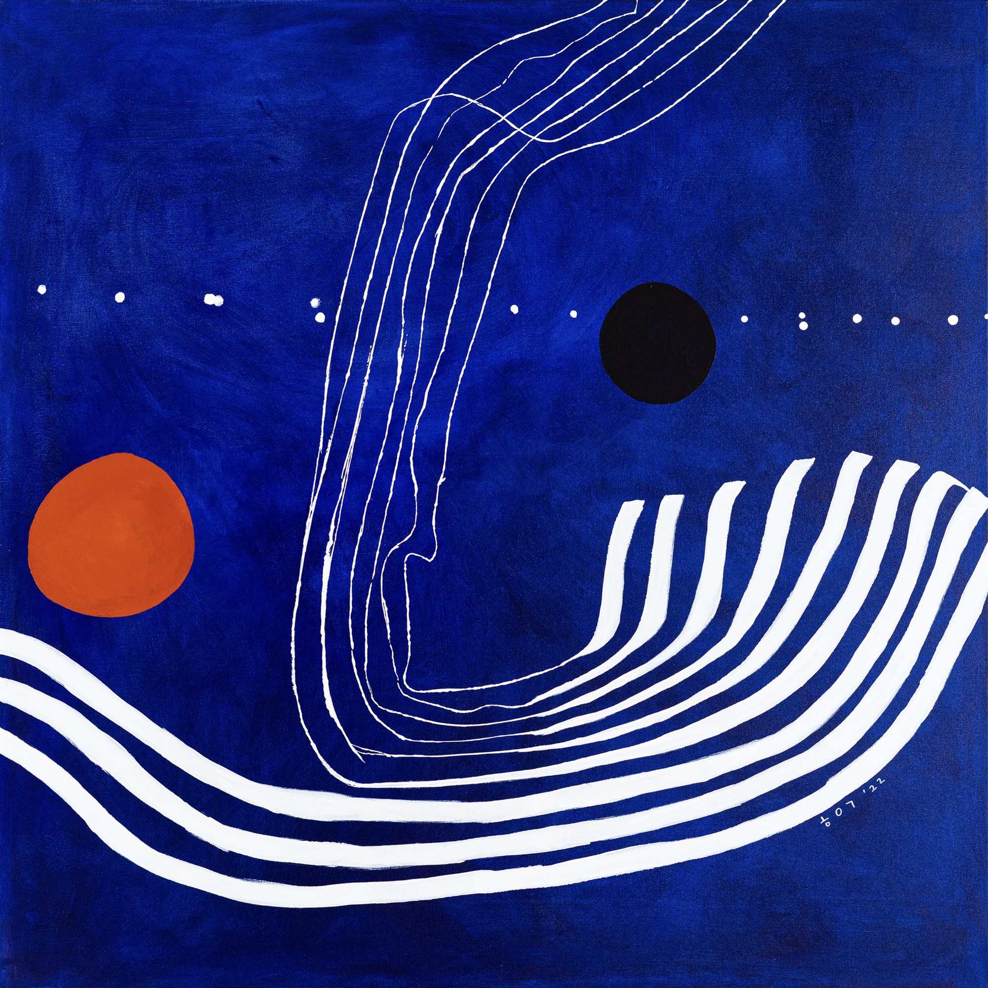 Hyunah Kim, The red moon in the blue evening Hyunah Kim, The red moon in the blue evening