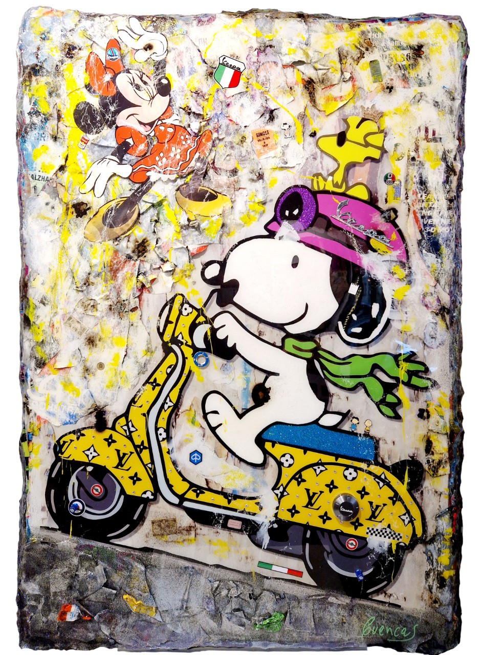 Adriano Cuencas, Snoopy yellow Vespa Adriano Cuencas, Snoopy yellow Vespa