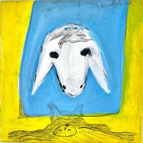 Painting, Sheep's head, Menashe Kadishman