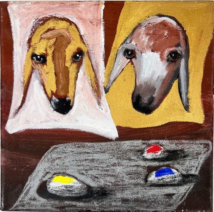 Menashe Kadishman, Two Sheep Menashe Kadishman, Two Sheep