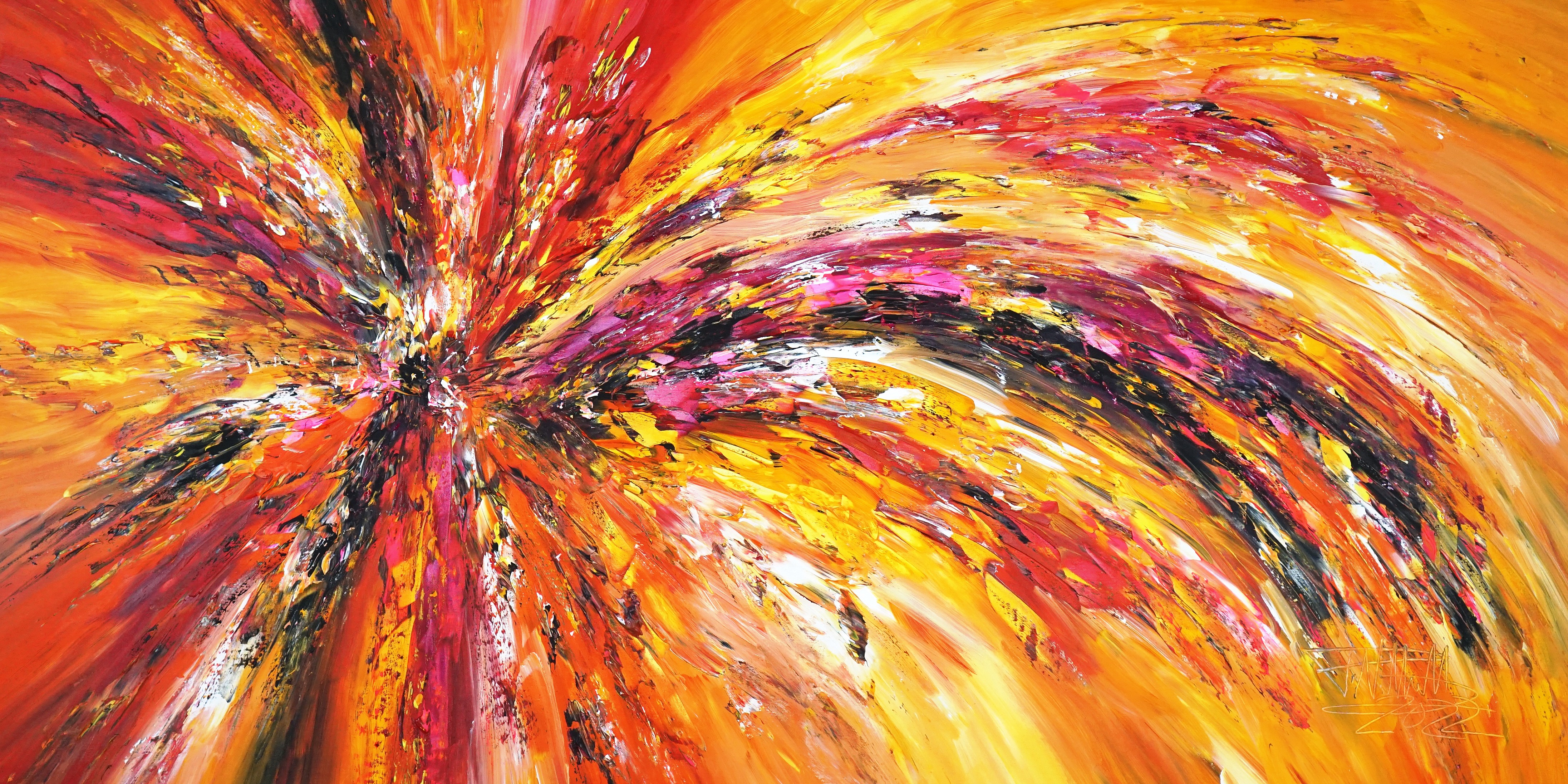 Peter Nottrott, Yellow red abstraction XXL 5 Peter Nottrott, Yellow red abstraction XXL 5