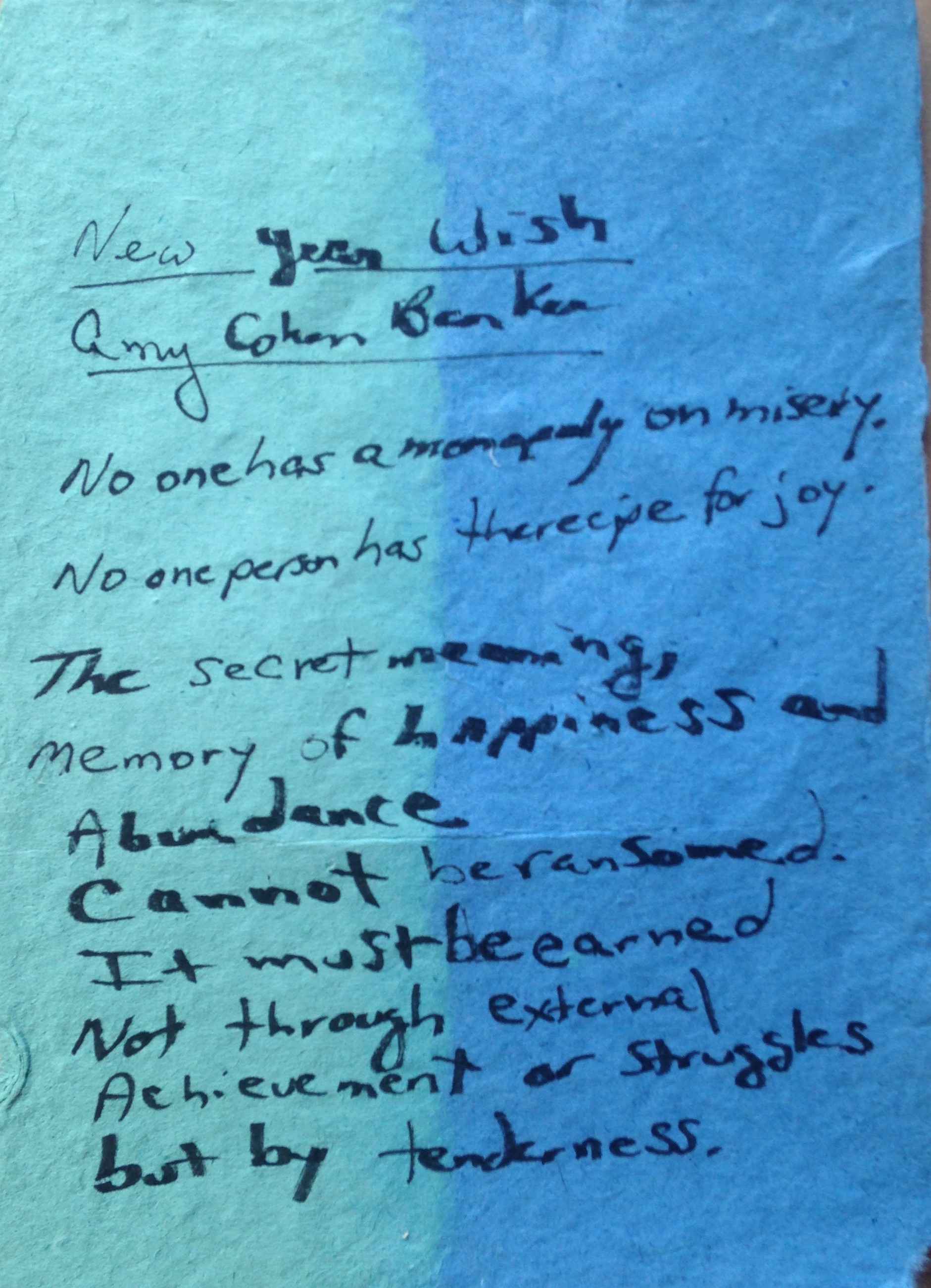 Amy Cohen Banker, New Year Wish Amy Cohen Banker, New Year Wish