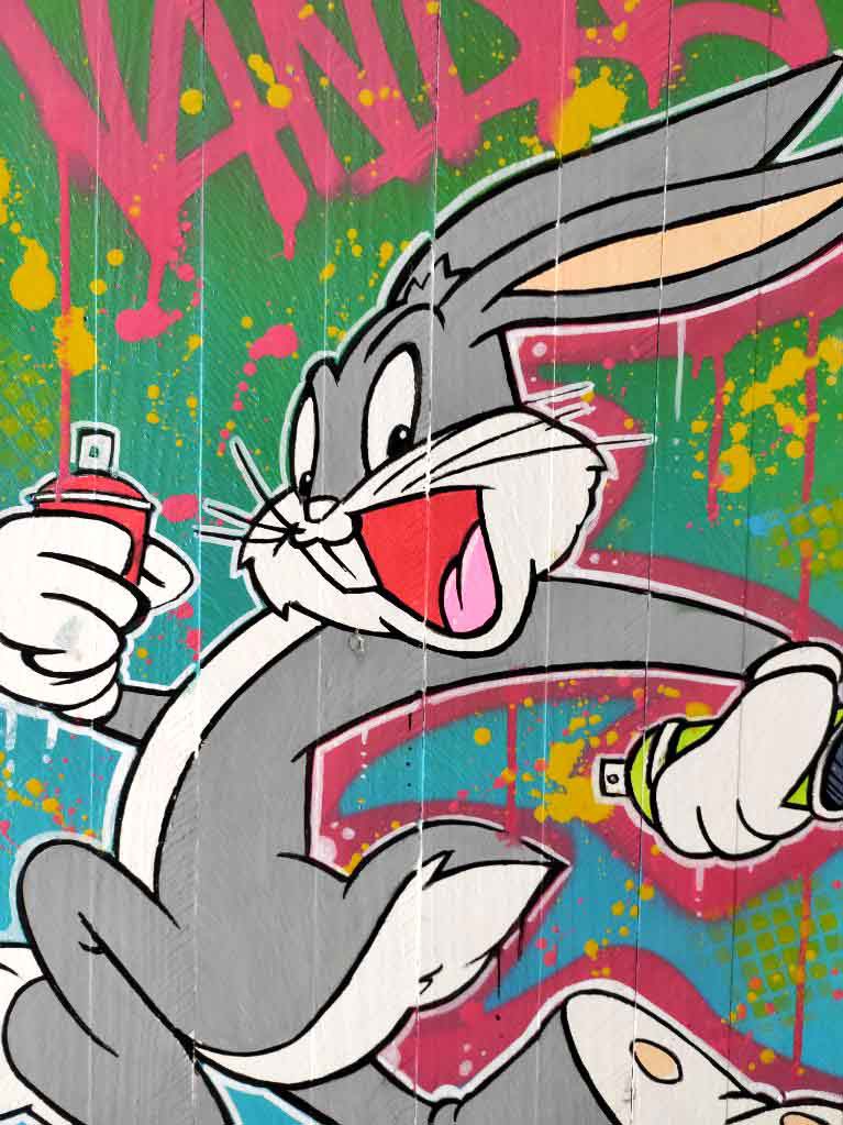 Bunny vandal by Vidiz, 2023 | Painting | Artsper