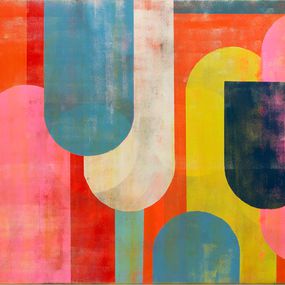 Ronald Hunter, Traffic Full Color Pink Landscape Ronald Hunter, Traffic Full Color Pink Landscape