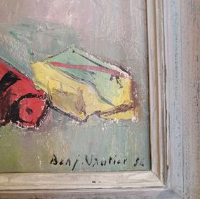 Benjamin II Vautier, Nature morte et parchemin rouge Benjamin II Vautier, Nature morte et parchemin rouge