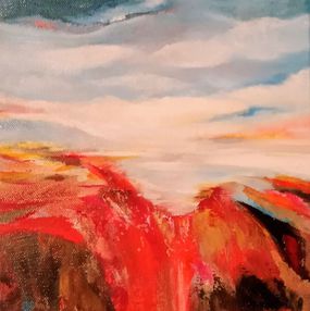 Gemälde, Coquelicots en cascade, Christine Desplanque