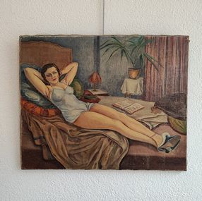 Jules Gaillepand, Jeune femme en nuisette étendue sur le lit Jules Gaillepand, Jeune femme en nuisette étendue sur le lit