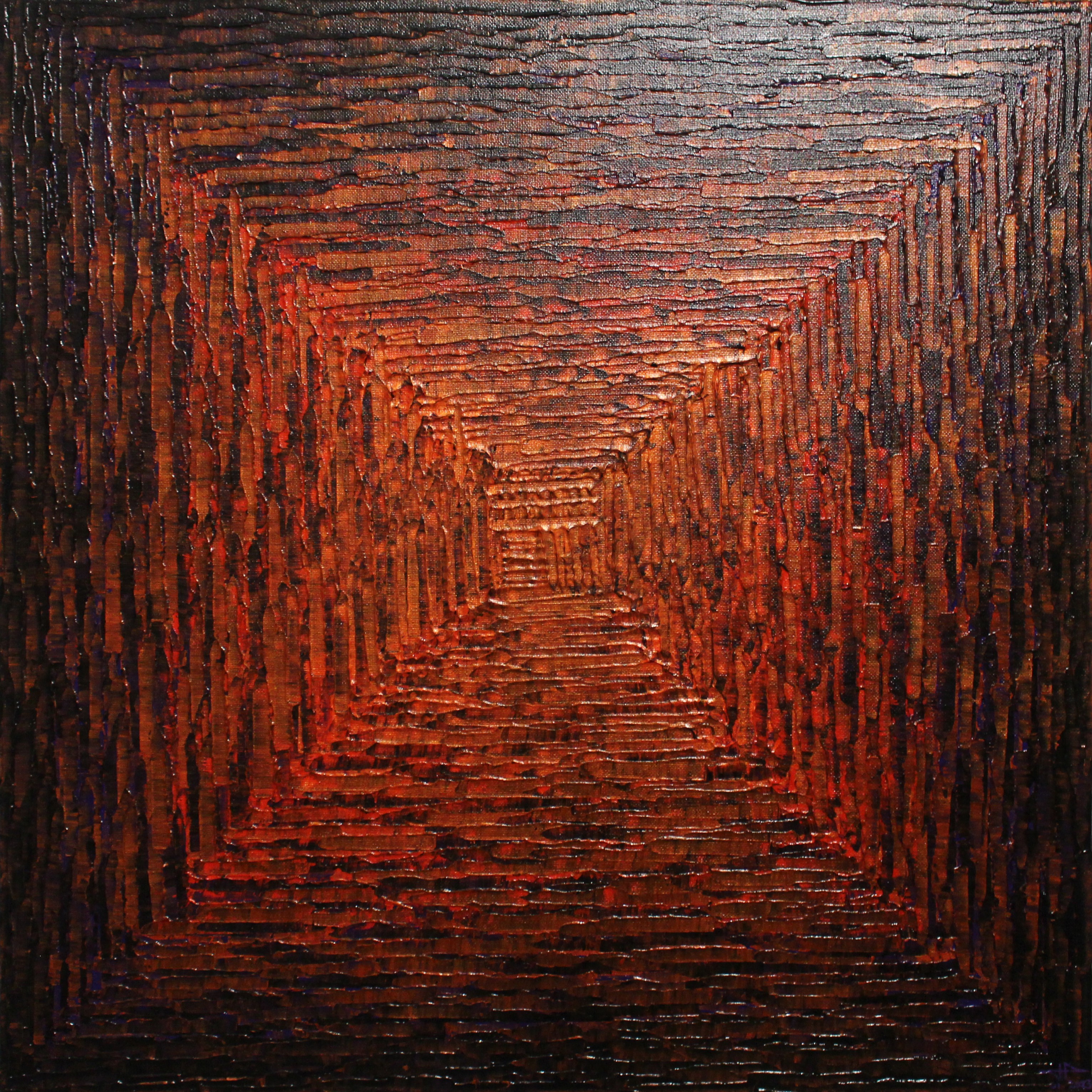 Jonathan Pradillon, Dégradé carré orange rouge violet irisé Jonathan Pradillon, Dégradé carré orange rouge violet irisé