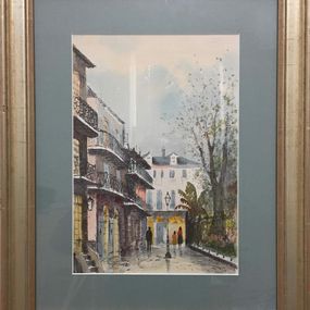 Pirate's Alley (Vintage New Orleans watercolor landscape), Nestor Fruge