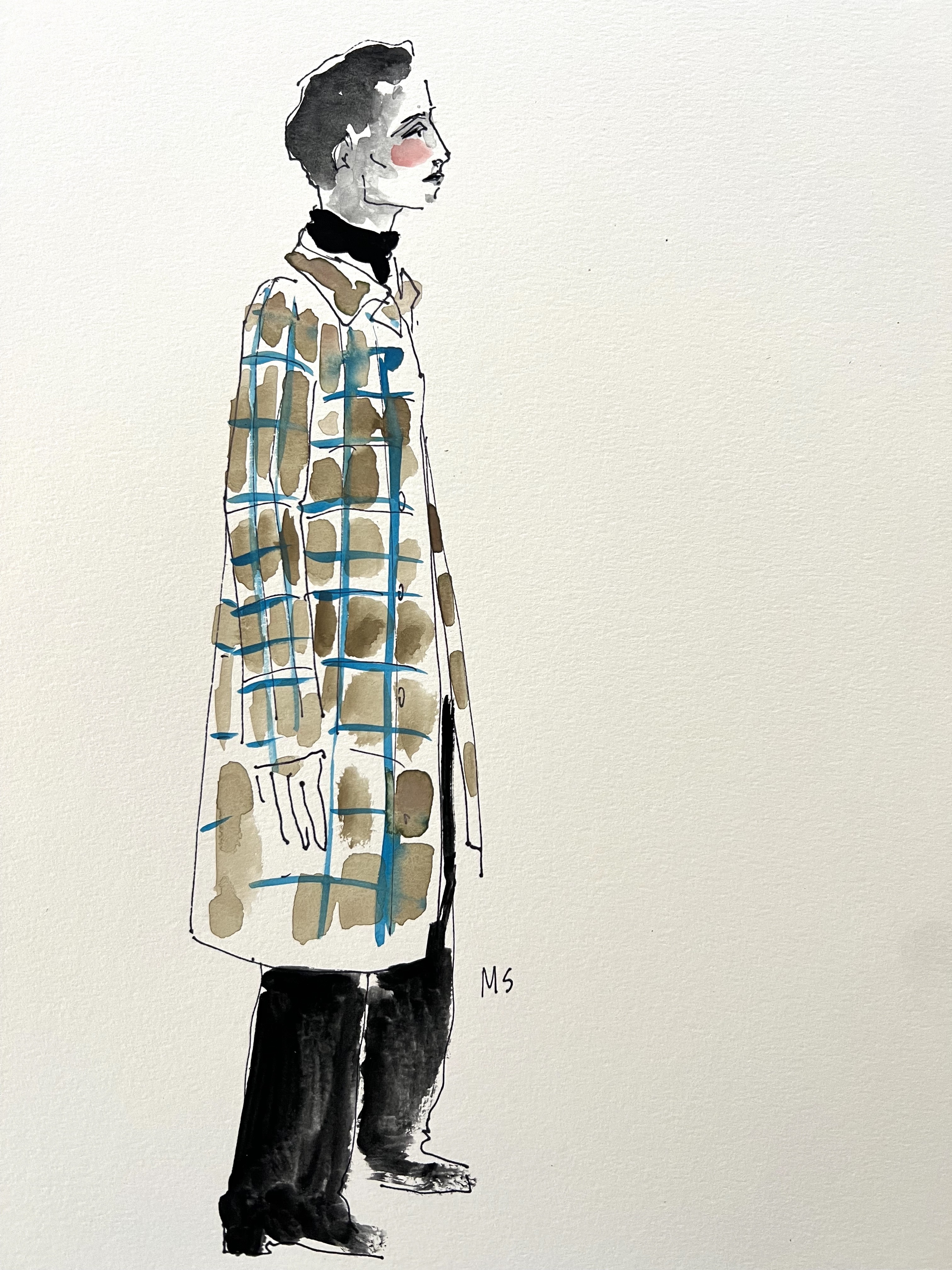 Manuel Santelices, Man in a blue and brown coat Manuel Santelices, Man in a blue and brown coat