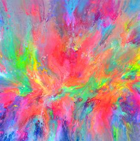 Pintura, Flowing Energy 4 - Large Fluid Abstract, Painting, Acrylic on Canvas, Tiberiu Soos