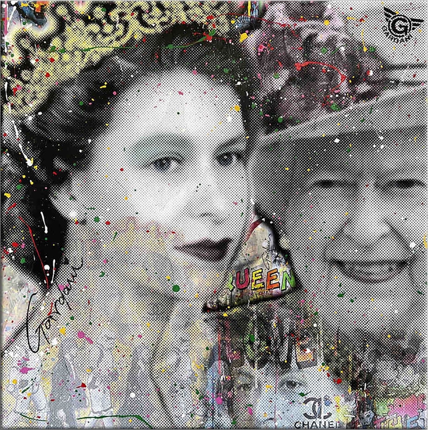 Gardani Art, Queen Elizabeth II, Original painting on canvas, Painting, Acrylic on canvas Gardani Art, Queen Elizabeth II, Original painting on canvas, Painting, Acrylic on canvas