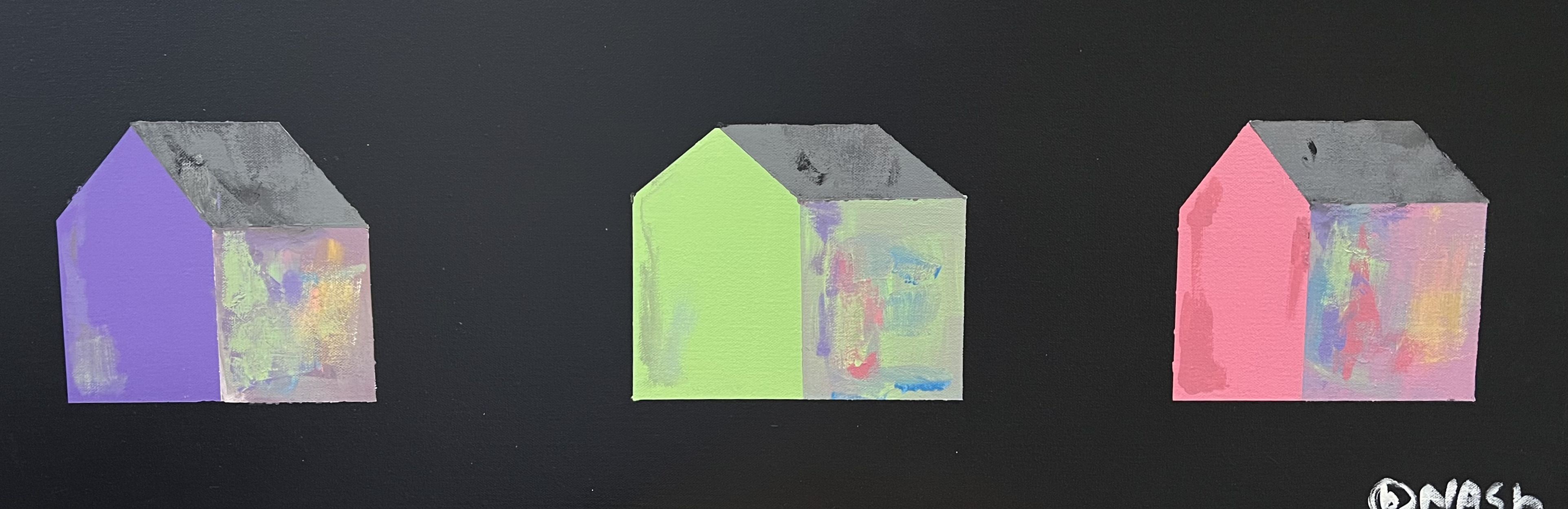 Brian Nash, Three Houses on Black Brian Nash, Three Houses on Black