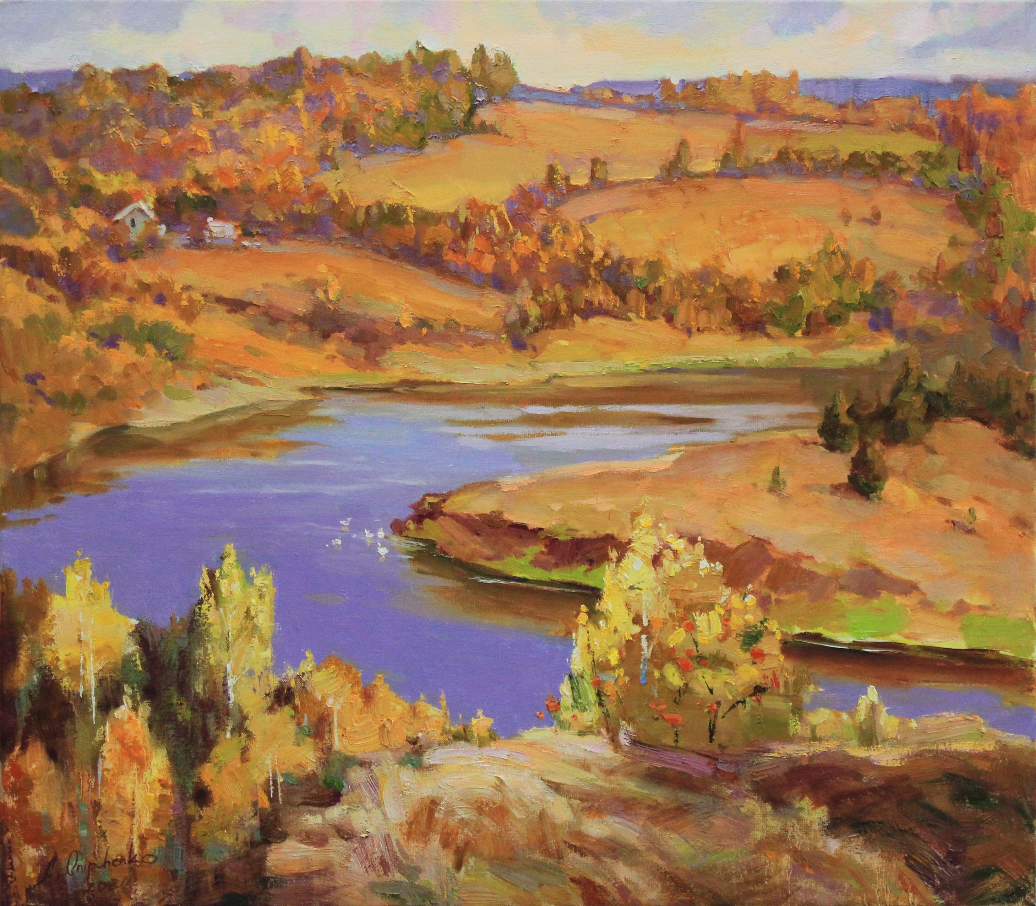 Alisa Onipchenko-Cherniakovska, Warm autumn, Painting, Oil on canvas Alisa Onipchenko-Cherniakovska, Warm autumn, Painting, Oil on canvas