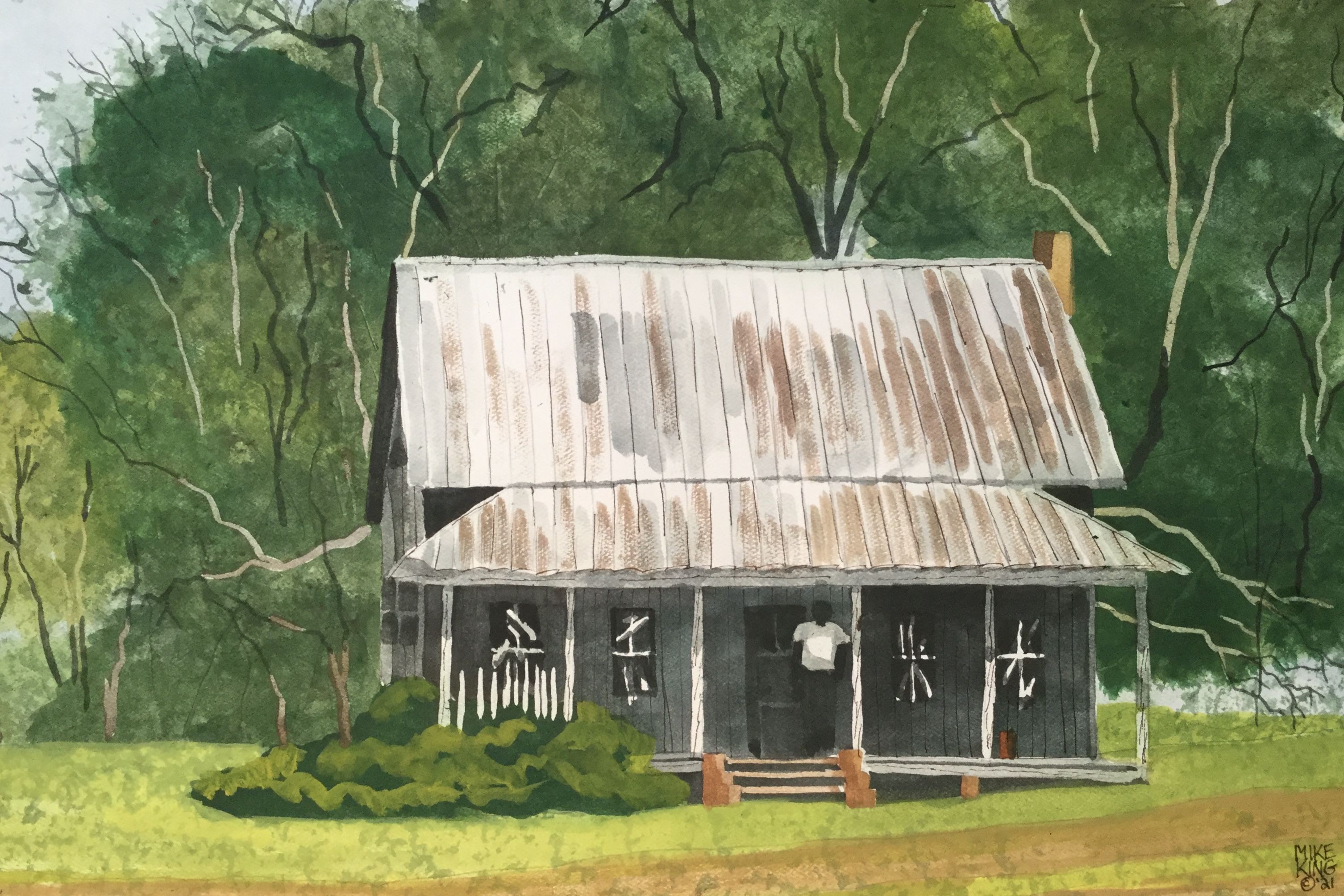 Mike King, Georgia Home, Watercolor on paper Mike King, Georgia Home, Watercolor on paper