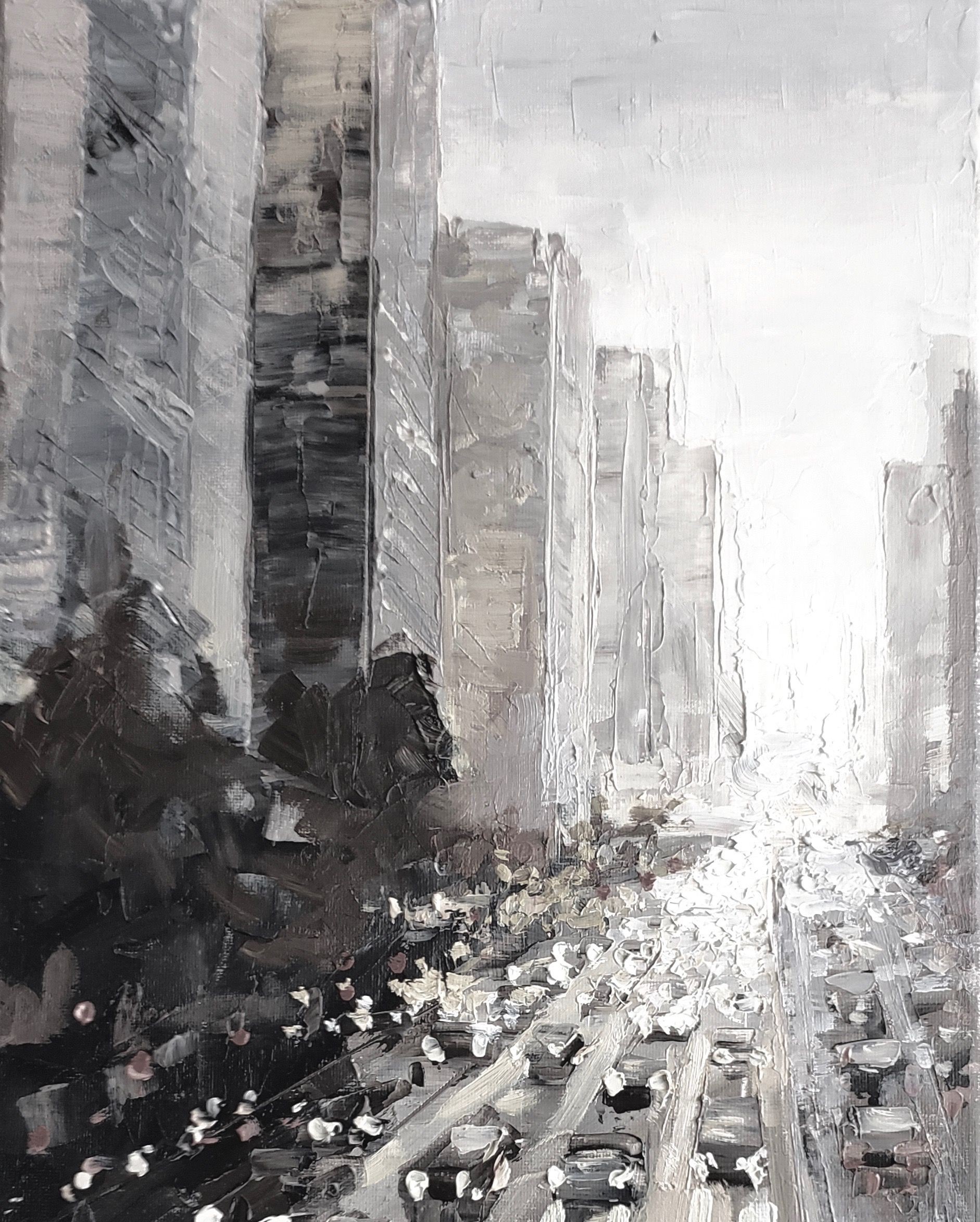 Irina Alexandrina, Busy avenue, Painting, Oil on Canvas Irina Alexandrina, Busy avenue, Painting, Oil on Canvas