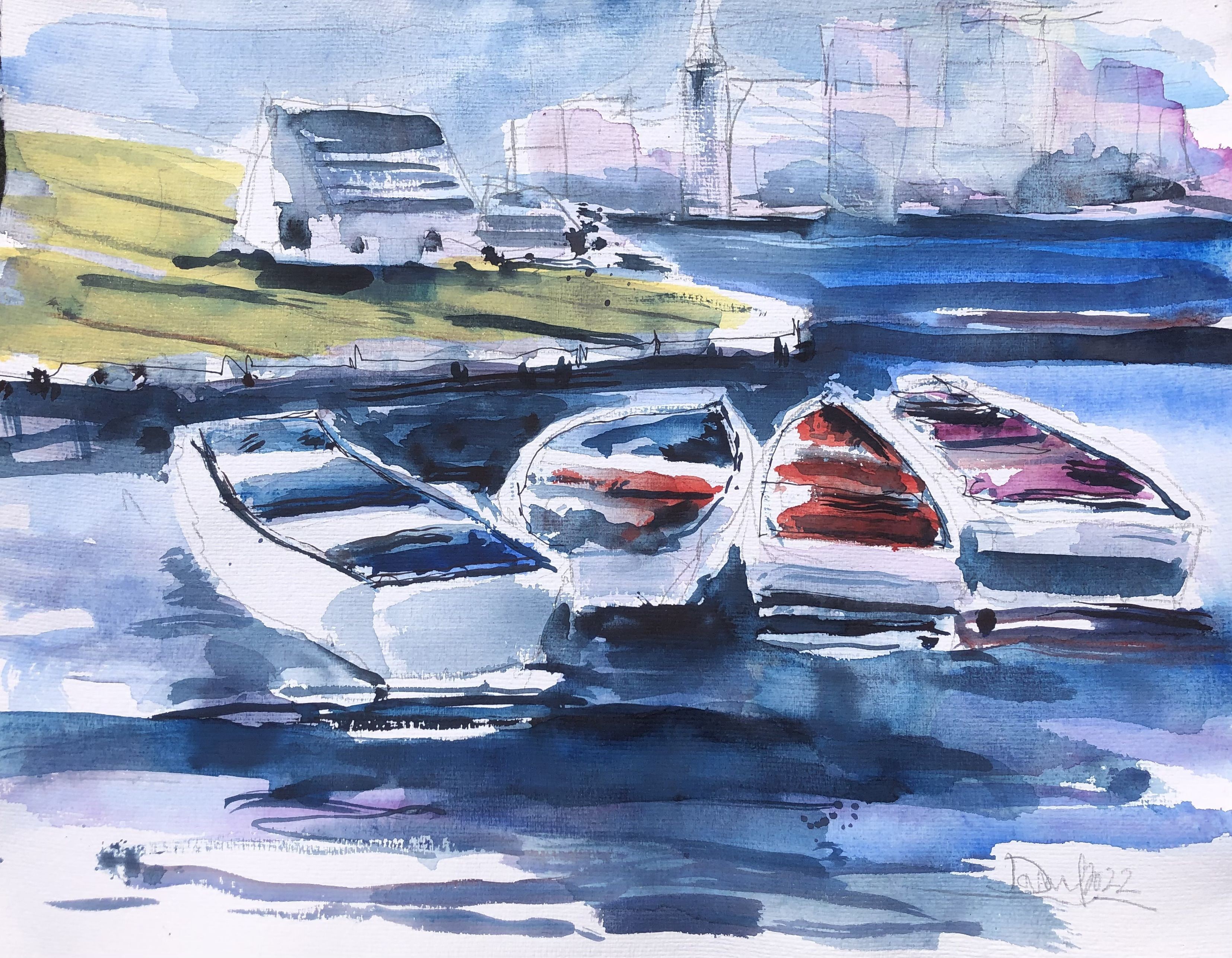 Daniel Clarke, City view, Painting, Watercolor on watercolor paper Daniel Clarke, City view, Painting, Watercolor on watercolor paper