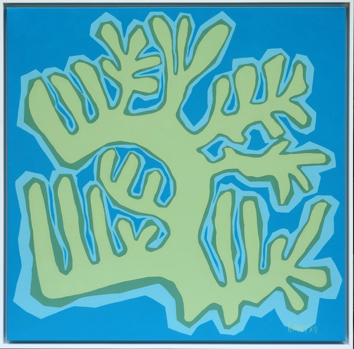 Karin Lowney Seed, Coral in blue and green, Painting, Acrylic on canvas Karin Lowney Seed, Coral in blue and green, Painting, Acrylic on canvas