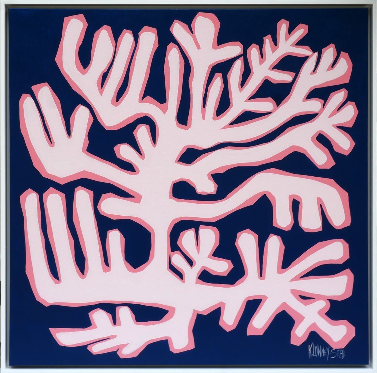 Karin Lowney Seed, Coral in Navy and Pink, Painting, Acrylic on Canvas Karin Lowney Seed, Coral in Navy and Pink, Painting, Acrylic on Canvas