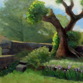 Gemälde, Old tree clinging to life, Gav Banns