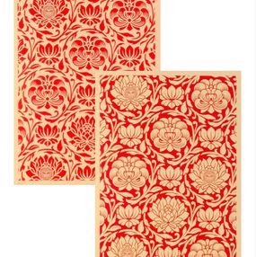 Shepard Fairey (Obey), Floral Harmony (Red Yin Yang) Shepard Fairey (Obey), Floral Harmony (Red Yin Yang)