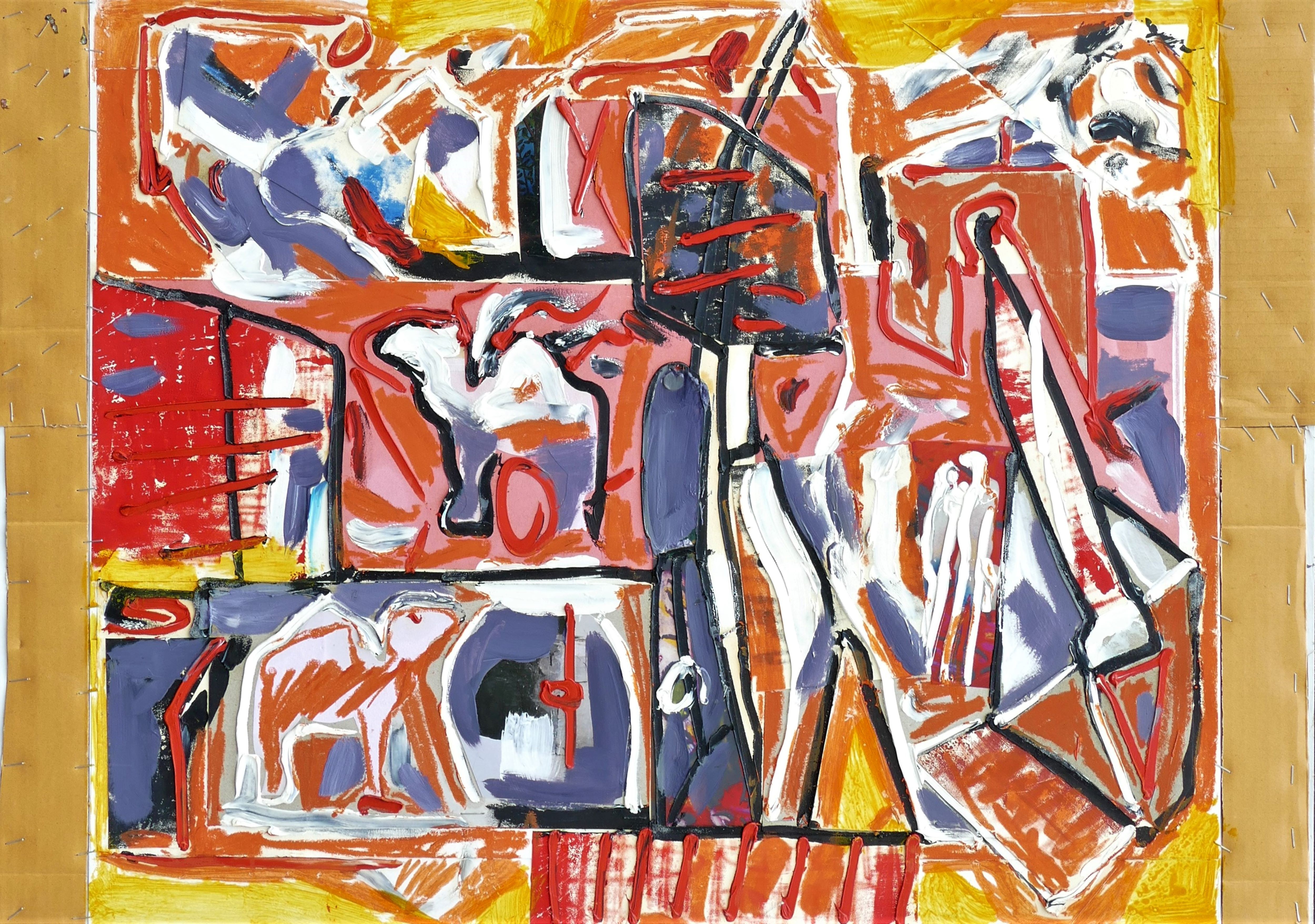 Karl-Karol Chrobok, Composition with human figures and camels Karl-Karol Chrobok, Composition with human figures and camels