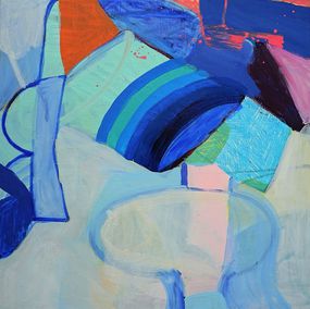 Peinture, L'arc en ciel bleu - série abstraction, Cira Bhang