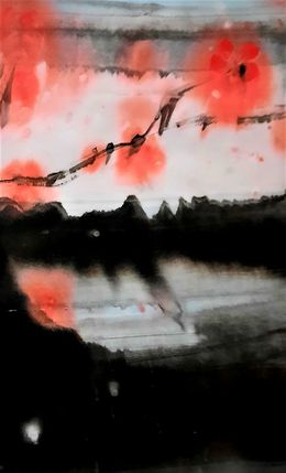 Painting, Nature Méditation Trace cerisier, Sounya Whang