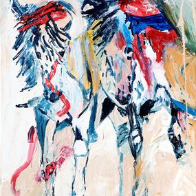 Painting, Desert Horses, Oswin Gesselli
