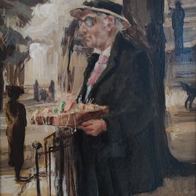 Gemälde, Le vendeur de rue, Edouard Menta