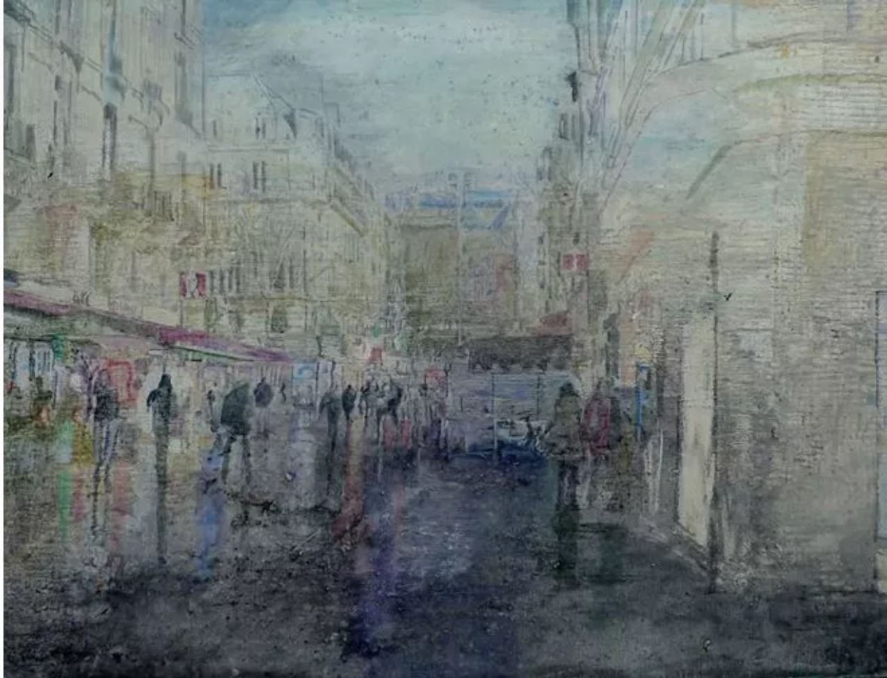 Michel Bianconi, Nuit reflet Les Halles Paris Michel Bianconi, Nuit reflet Les Halles Paris