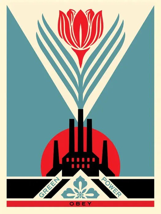 Shepard Fairey (Obey), Green Power Factory - Blue Shepard Fairey (Obey), Green Power Factory - Blue