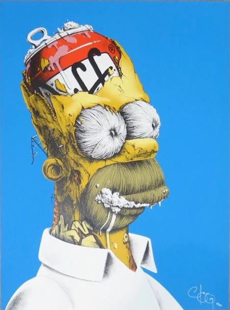 Pierre-Yves Riveaux (Pez), D'oh! - Blue Silkscreen Pierre-Yves Riveaux (Pez), D'oh! - Blue Silkscreen