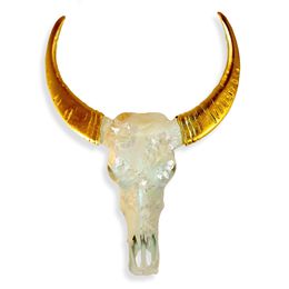 Pearl Shell with Gold Leaf Horn on White, Angela Morris-Winmill