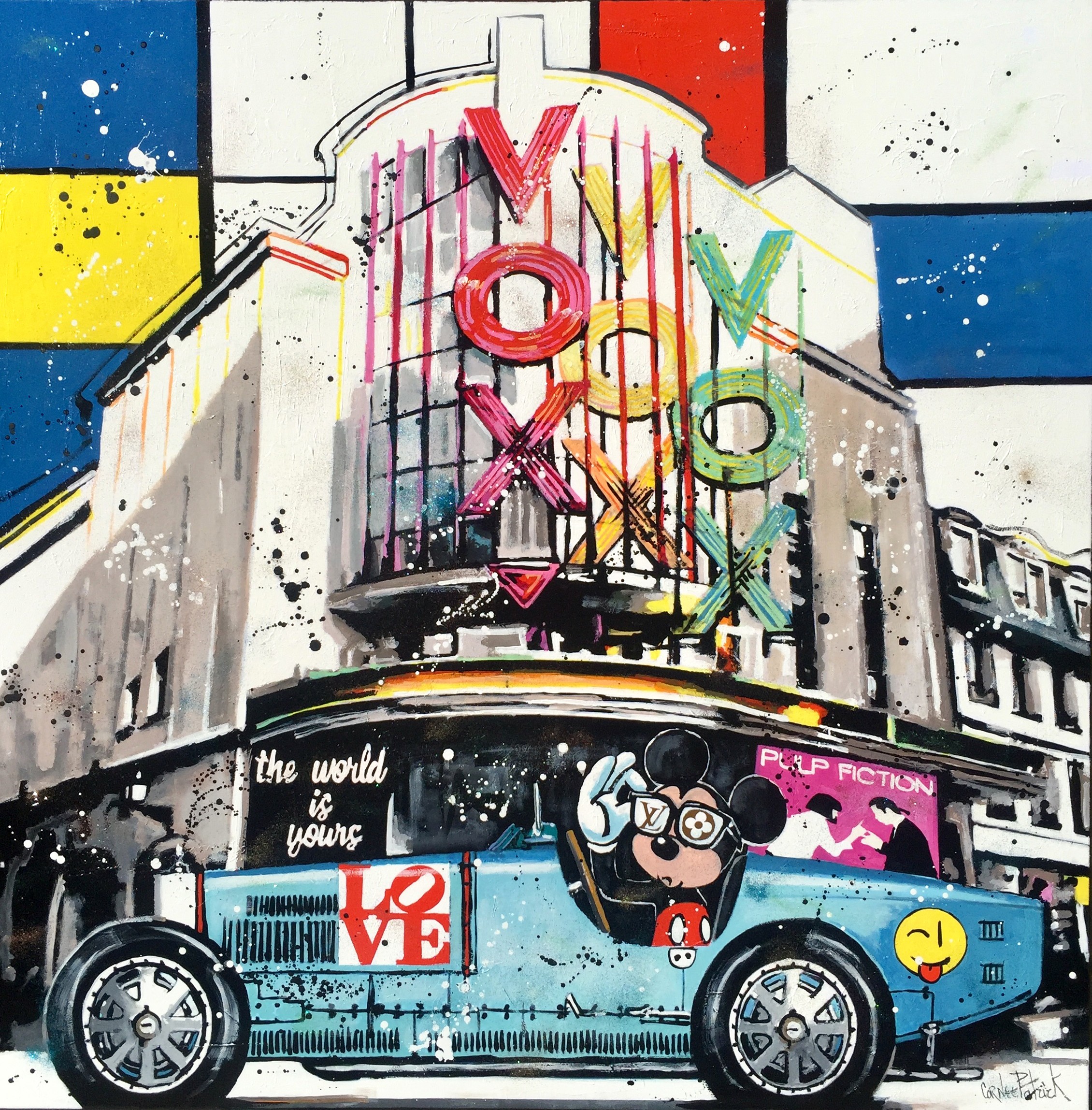 Patrick Cornée, Mickey goes to the cinema in a Bugatti Patrick Cornée, Mickey goes to the cinema in a Bugatti