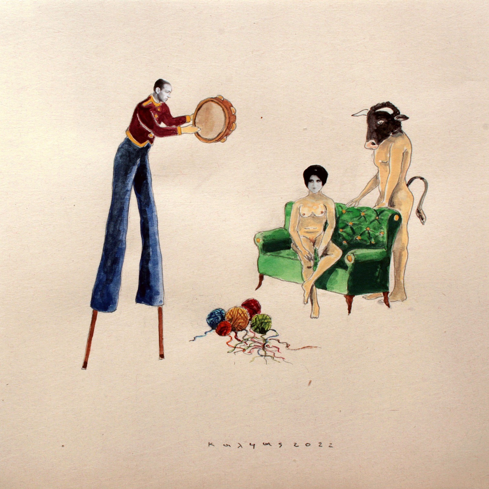 Christos Kalfas, Sans titre (sofa verte) Christos Kalfas, Sans titre (sofa verte)