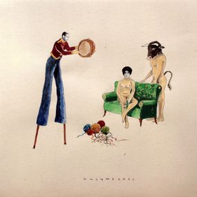 Fine Art Drawings, Sans titre (sofa verte), Christos Kalfas