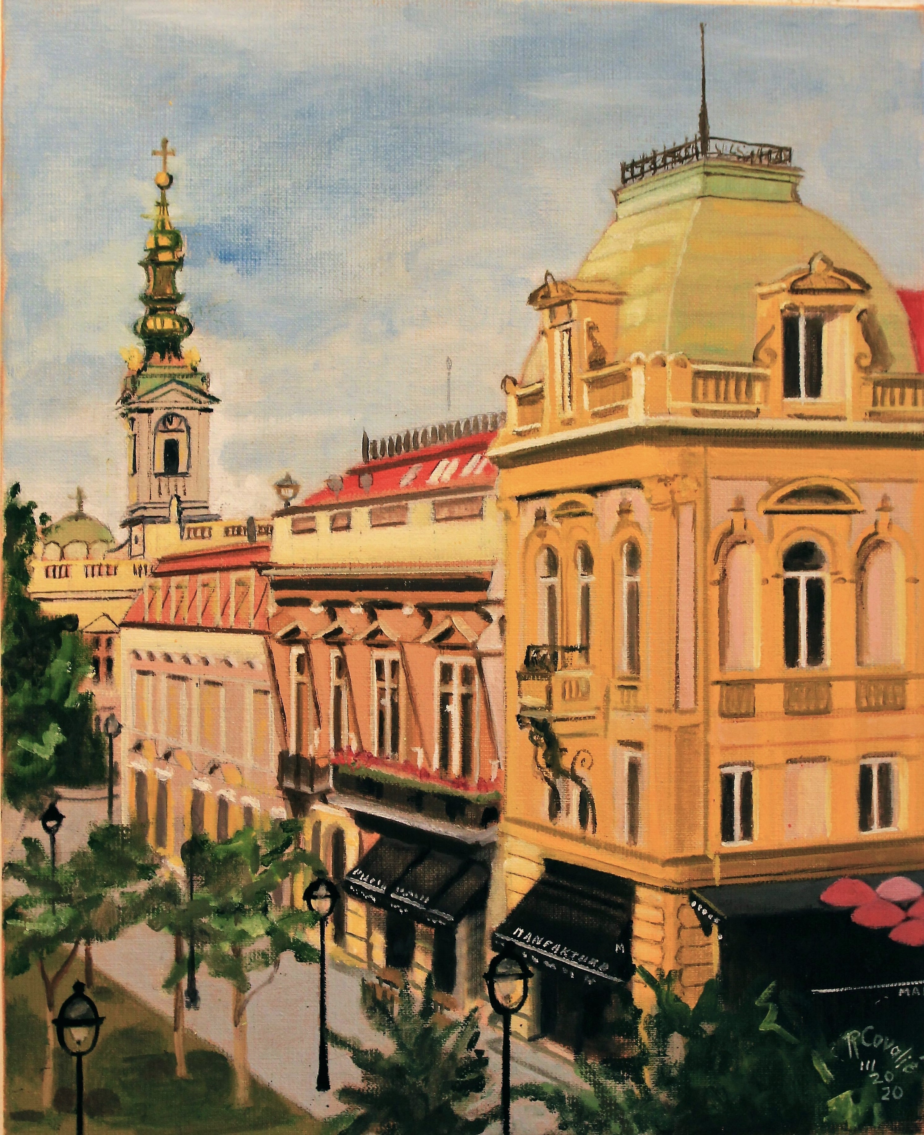 R. Cavalié, N° 1107 Belgrade 4. Kafeterija Magazin C. Vue d'un balcon. R. Cavalié, N° 1107 Belgrade 4. Kafeterija Magazin C. Vue d'un balcon.