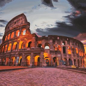 Gemälde, Colosseo sunset, Marco Barberio