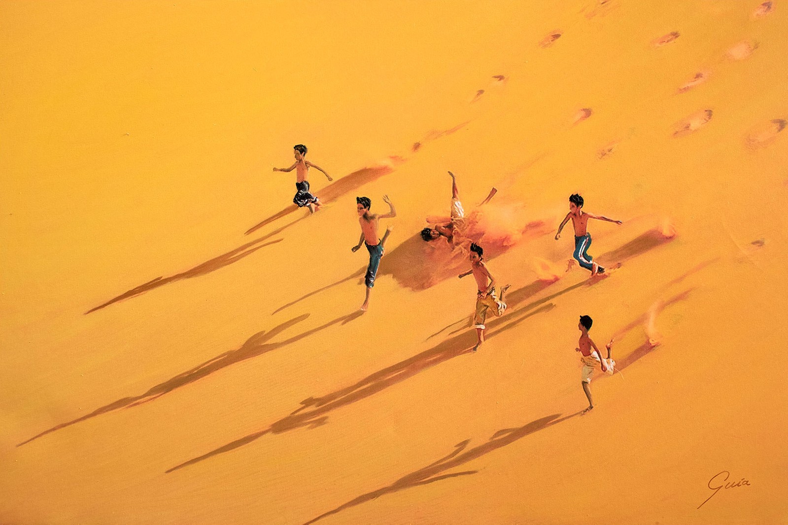 Miguel Guía, Gicleé Couché dans les dunes Miguel Guía, Gicleé Couché dans les dunes