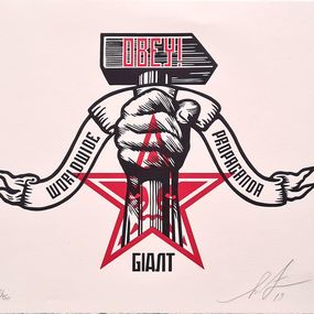 Hammer and fist letterpress, Shepard Fairey (Obey)