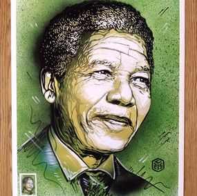 C215, Nelson Mandela Réhaussé C215, Nelson Mandela Réhaussé