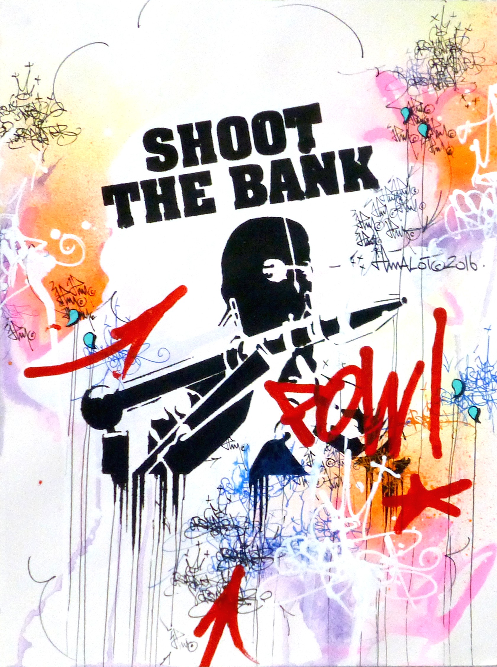 JP Malot, Shoot the bank Original art on paper JP Malot, Shoot the bank Original art on paper